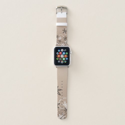 brown and white flowers   apple watch band