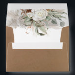 Brown and White Flowers Elegant Botanical Greenery Envelope<br><div class="desc">Watercolor white and brown flowers and pampas grass envelopes</div>