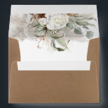 Brown and White Flowers Elegant Botanical Greenery Envelope<br><div class="desc">Watercolor white and brown flowers and pampas grass envelopes</div>