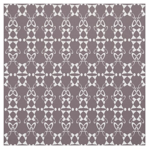 Brown and white geometric ornament pattern fabric