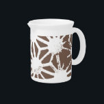 Brown and white geometric pattern beverage pitcher<br><div class="desc">Brown and white geometric pattern</div>