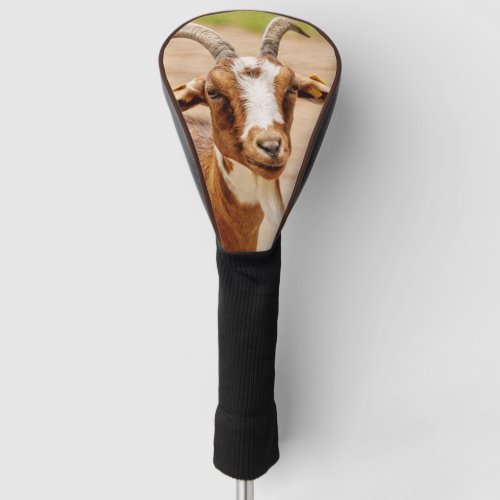 Brown and White Goat Golf Head Cover