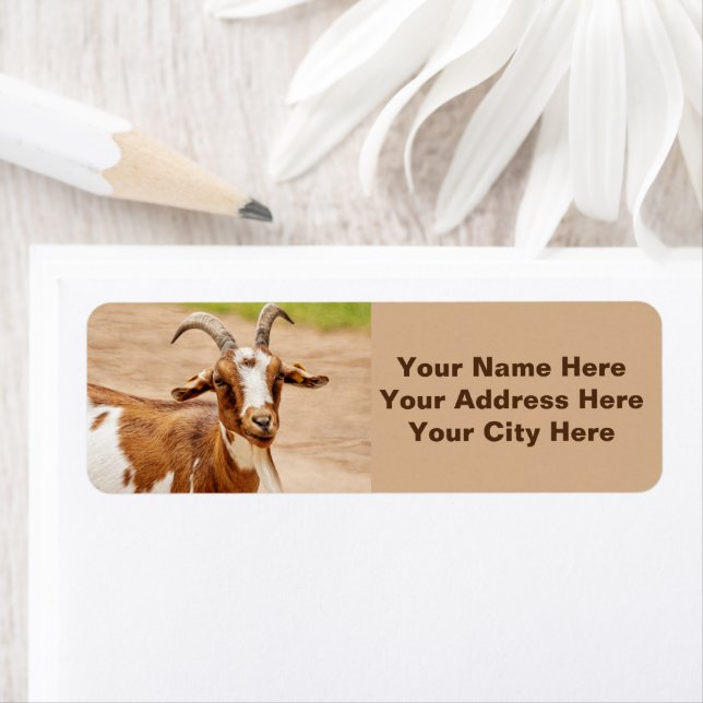 Brown and White Goat Label (Insitu)