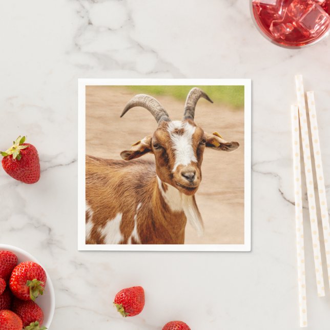 Brown and White Goat Napkins (Insitu)
