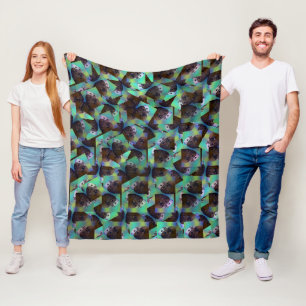 Brown And White Guinea Pig Abstract Pattern, Fleece Blanket