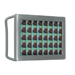Brown And White Guinea Pig Brick Pattern, Belt Buckle