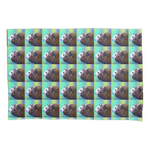 Brown And White Guinea Pig Brick Pattern, Pillow Case