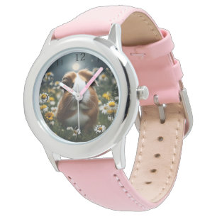 Brown And White Guinea Pig Moon And Daisies, Watch