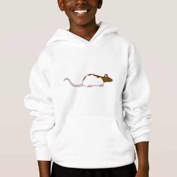Brown And White Hooded Pet Rat. Hoodie by Animal_Art_By_Ali at Zazzle