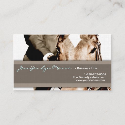 Customizable Brown and White Horse Business Card Template