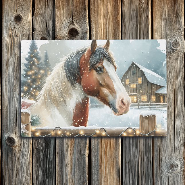 Brown and White Horse Country Christmas   Placemat (Creator Uploaded)