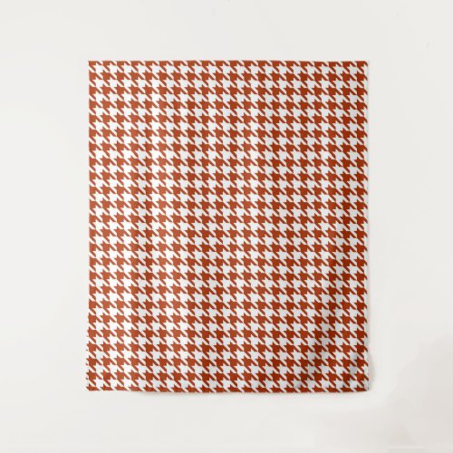 Brown and White Houndstooth Check Tapestry
