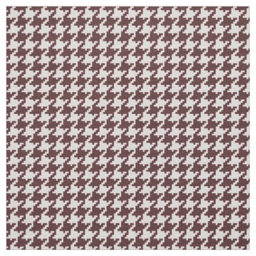 Brown and White Houndstooth Geometric Pattern Fabric