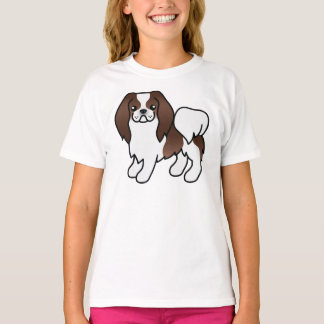 Brown And White Japanese Chin Cute Cartoon Dog T-Shirt
