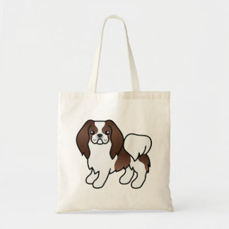 Brown And White Japanese Chin Cute Cartoon Dog Tote Bag