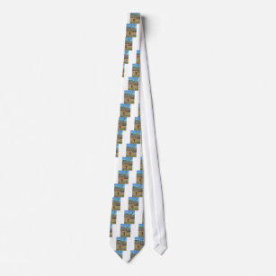 Brown and White Longhorn Bull Blue Sky Tie