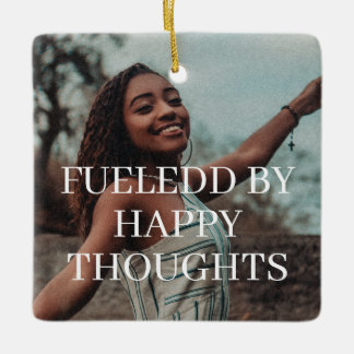 Brown and White Minimalist Inspirational Quotes Ch Ceramic Ornament