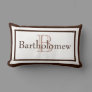 Brown and White Monogram Name Keepsake Pillow