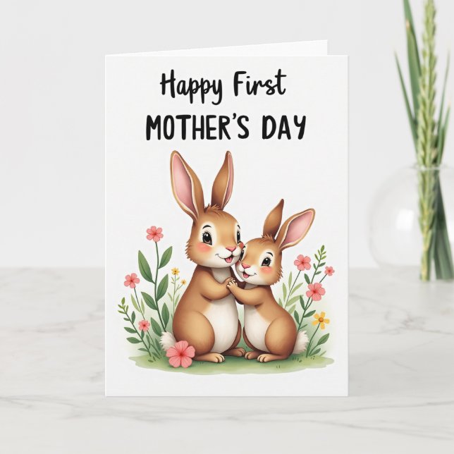 Brown And White Mothers Day Card (Front)