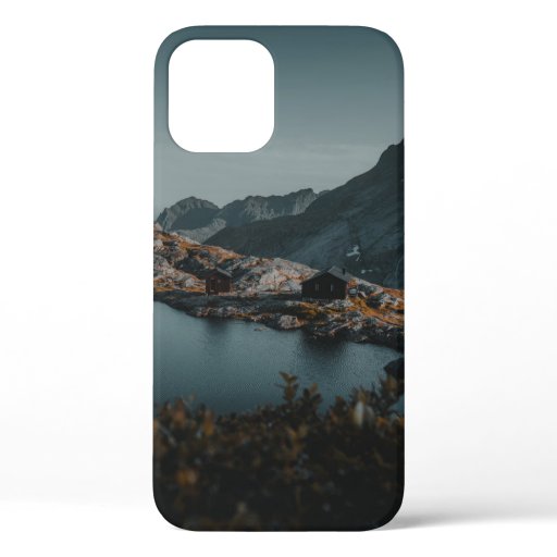 BROWN AND WHITE MOUNTAINS NEAR BODY OF WATER DURIN iPhone 12 CASE