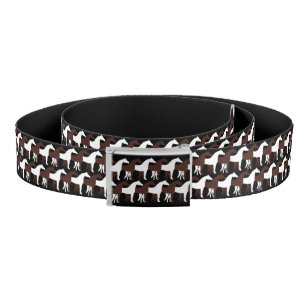 Brown and White Overlapping Horses on Brown Belt