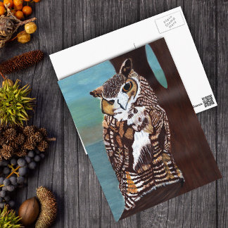 Brown and White Owl Postcard