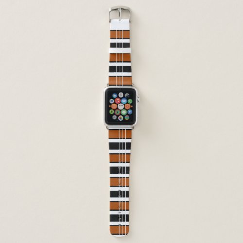 Brown and White Plaid  Apple Watch Band