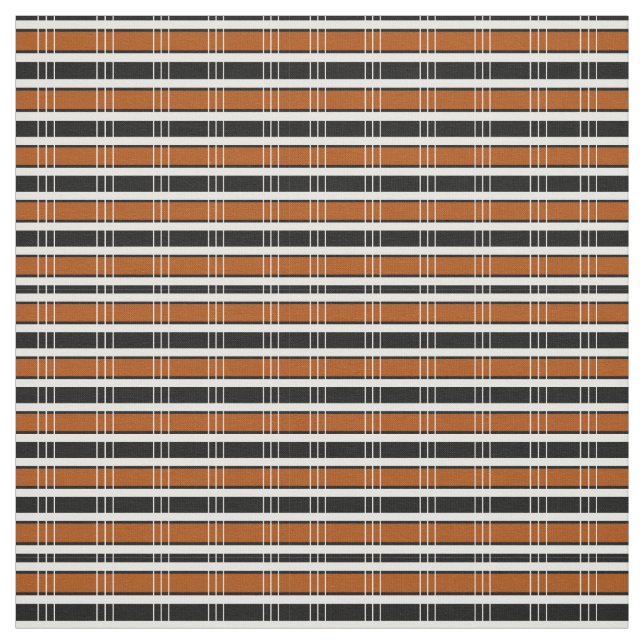 Brown and White Plaid  Fabric (Swatch)