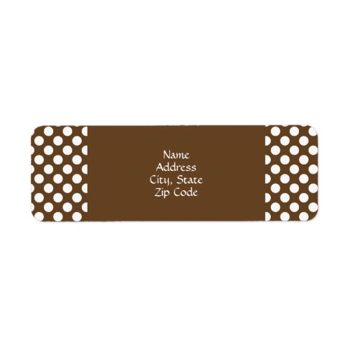 Brown and White Polka Dot Label