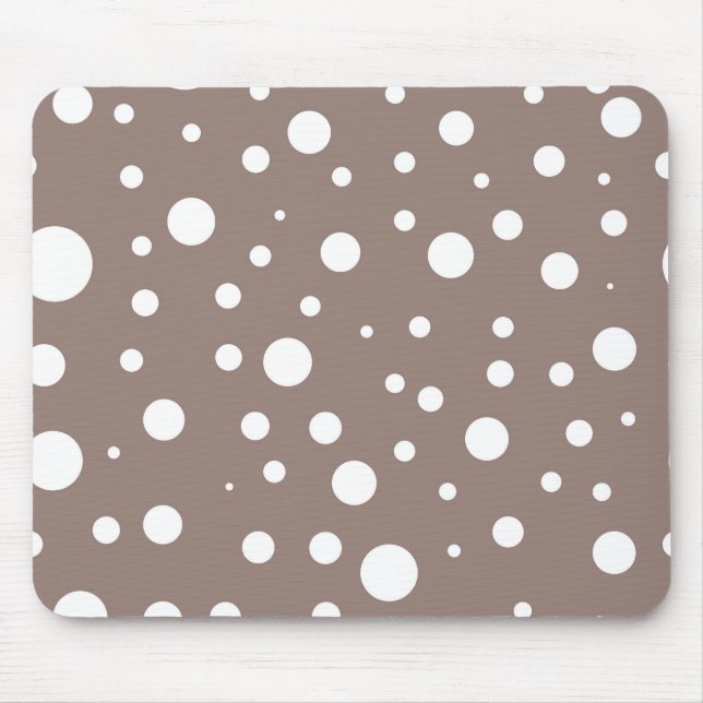 Brown and White Polka Dot  Mouse Pad (Front)