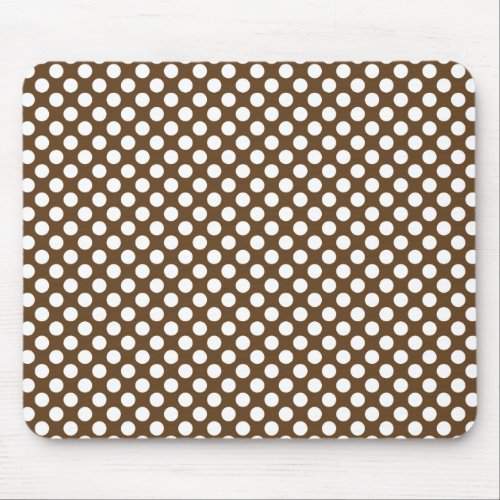 Brown and White Polka Dot Mouse Pad