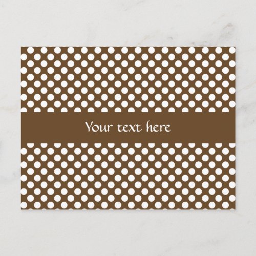 Brown and White Polka Dot Postcard