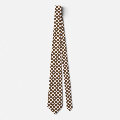 Brown and White Polka Dot Tie