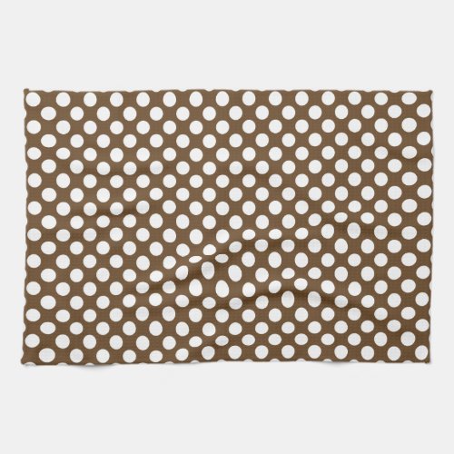 Brown and White Polka Dot Towel