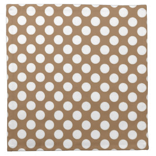 Brown and white polka dots cloth napkin