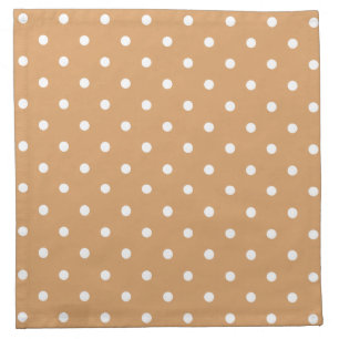 Brown and White Polka Dots Pattern. Napkin
