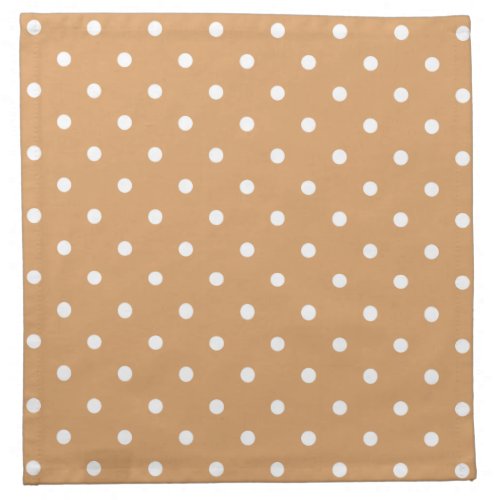 Brown and White Polka Dots Pattern Napkin
