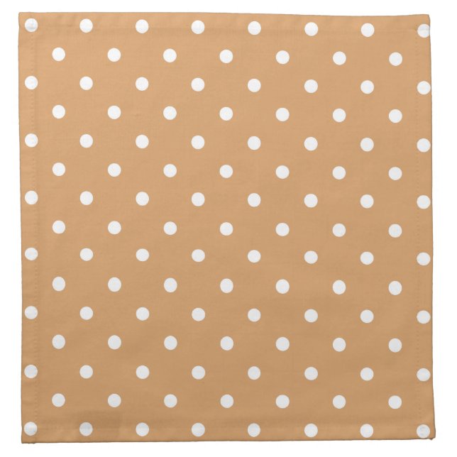 Brown and White Polka Dots Pattern. Napkin (Front)