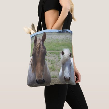 Brown And White Ponies, Tote Bag