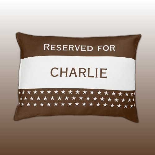 Brown and white reserved for name stars pet bed