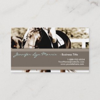Brown and White Show Horse Business Card