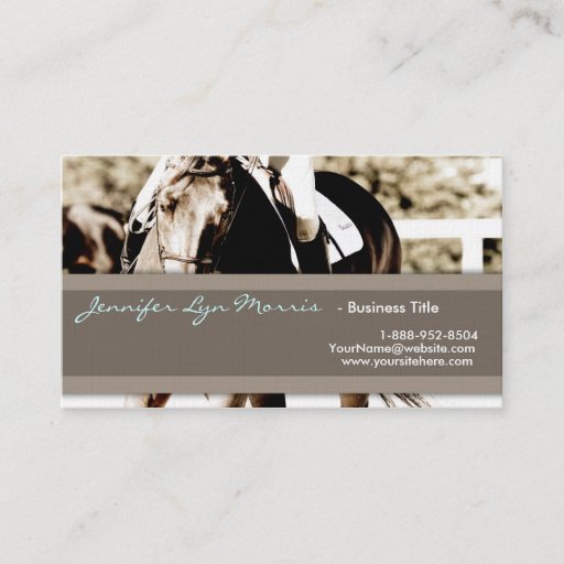 Customizable Brown and White Show Horse Business Cards
