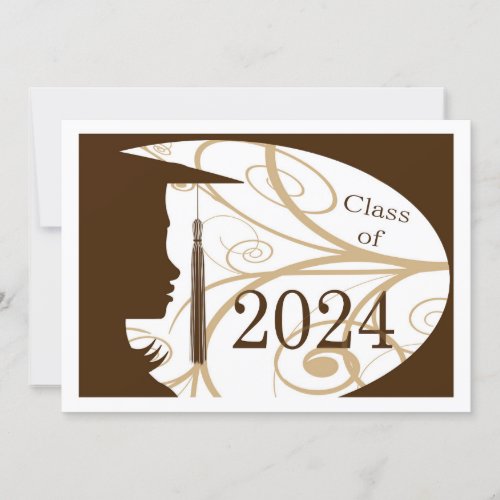 Brown and White Silhouette 2024 Card