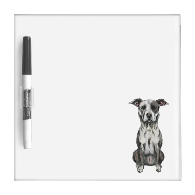 Brown and White Sitting Pit Bull Rendering