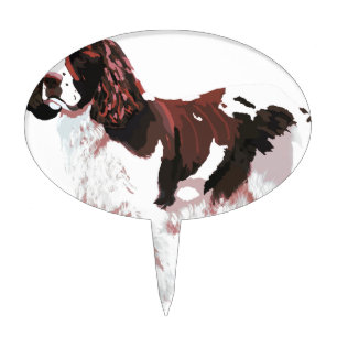 Brown and white Springer Spaniel Cake Topper