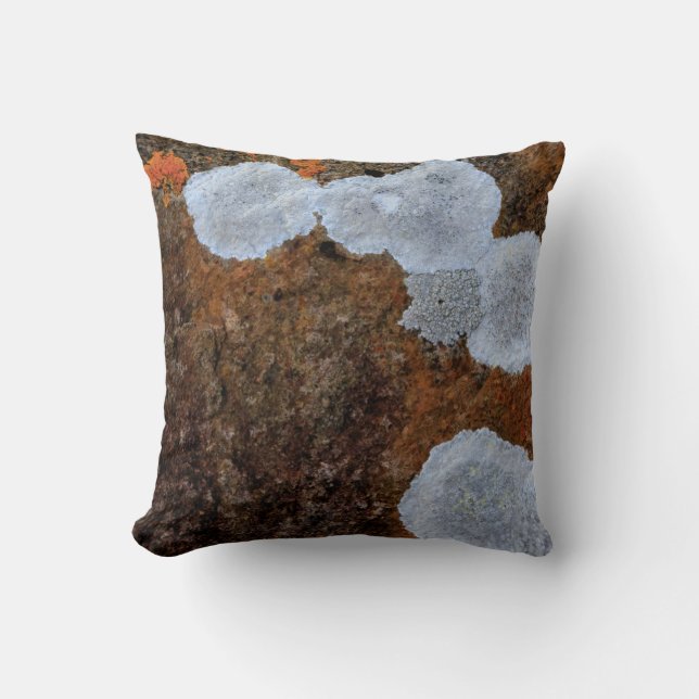 Brown and white stone fragment throw pillow (Front)