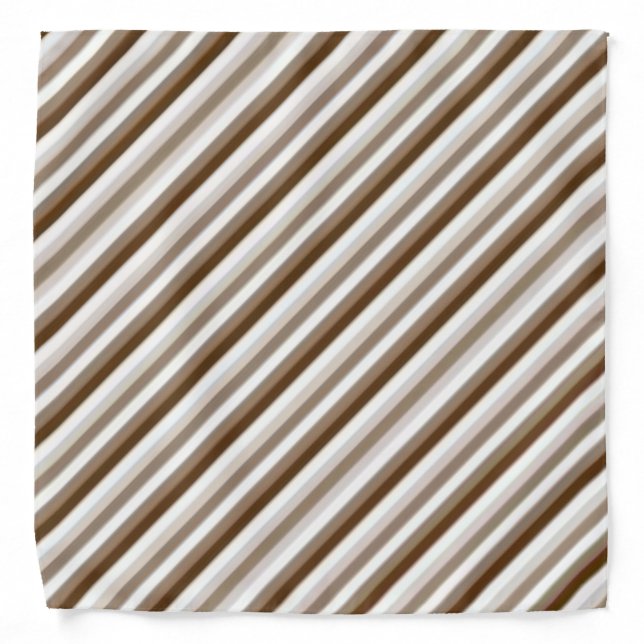 Brown and White Stripe Bandana (Front)