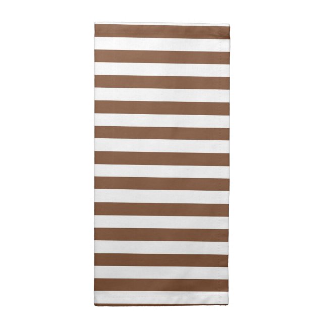 Brown and White Stripes Cloth Napkin (Half Fold)