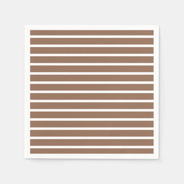 Brown and White Stripes Napkins (Front)