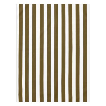 Brown And White Stripes Pattern Tablecloth by sagart1952 at Zazzle
